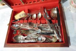 Quantity silver plated table flatware,