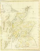 Colour print after an original antique map of Gloucestershire together with handcoloured print 