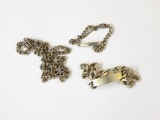 A silver identity bracelet,