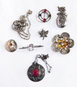 Danish pewter cat pendant,