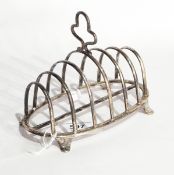 A George V oval silver six-division toast rack, Birmingham 1911, 6oz approx.