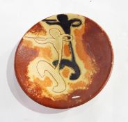 Studio pottery dish, Picasso-style,