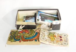 Early 20th century decorative card applied floral and pierced paper decoration,