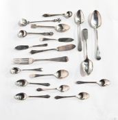 A quantity of small silver items to include teaspoons, knives, coffee spoons, etc., 8oz approx.