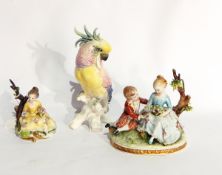 A Carltonware bowl with gilt and enamelled chinoiserie lakeside scene to interior, 23cm diameter,