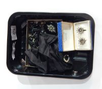 Victorian black enamel and seedpearl mourning locket,