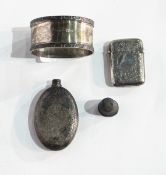 Silver vesta case, silver napkin ring,