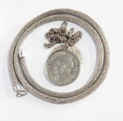 A 1935 crown in silver pendant mount,