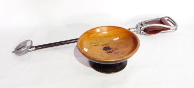 A Army kit box with turned wooden pedestal tazza,