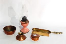 A quantity of metalware and a quantity of vintage newspapers