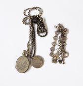 A Victorian oval locket engraved with bird on bamboo,