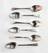 A set of six George IV Irish teaspoons, Dublin 1824 to 1826, 3oz approx.