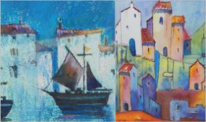 L F L Arrow Two watercolour and pastels 