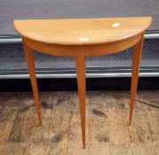 Cotswold School style oak console table on square tapering legs,