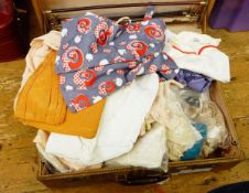 A large collection of lace doilies, lace handkerchiefs,