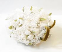 A Ransom net and green velvet vintage hat,