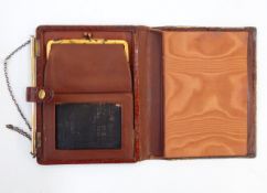 Aspray crocodile-skin leather clutch purse with a horse racing betting diary