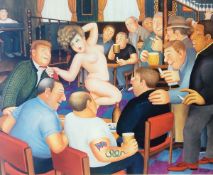 Beryl Cook (1926-2008) Print Lady dancing in front of gentleman, signed,