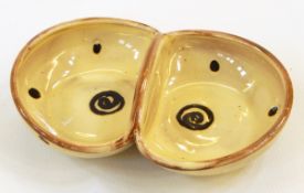 Winchcombe Sydney Tustin slipware two-division dish,