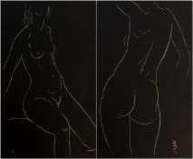 Eric Gill (1882-1940) Original wood engraving Two nude statues from 
