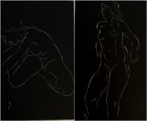 Eric Gill (1882-1940) Original wood engraving Two nude statues from 
