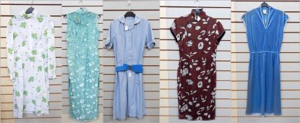 A late 1960's cotton high-necked dress,