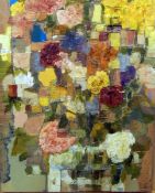 Luke Mintowt-Czyz Mixed media with cardboard Cardboard and fabric abstract, floral imagery,