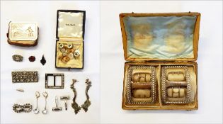 Pair of Georgian Eleys silver and cut steel buckles hallmarked 1818, cased,