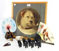 Assorted items including British coinage, a brass and steel fleam,