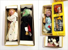 Five Pelham puppets comprising 