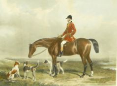 After W & H Barraud Handcoloured engraving Huntsman,