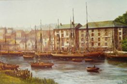 After Keith Platt Set of three colour prints Harbour scenes and Pencil drawing Ducks (4)