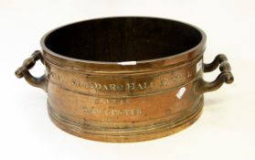 19th century bronze half bushel measure inscribed 