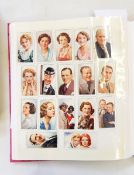 Four various albums and sundry leaves of cigarette cards and tea cards including Players 