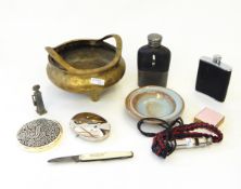 A Chinese brass incense burner,