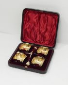 A set of late Victorian silver salts,