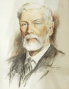 J R Hurst Two watercolour drawings Village scenes and a portrait (3)