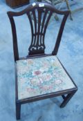 A Georgian mahogany standard chair with drop in seat,