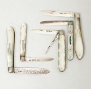 Victorian silver mother-of-pearl fruit knife,