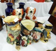 A late 19th century slipware glazed barrel-shaped ale jug,