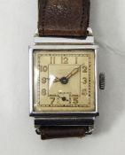 A gent's Smiths Imperial 19 jewel shock proof wristwatch with leather strap and two other watches
