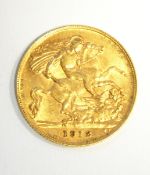 George V 1912 gold half sovereign