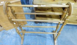 Two stained beech towel horses