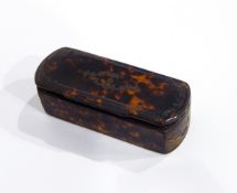 A Georgian silver inlaid tortoiseshell and papier mache snuff box