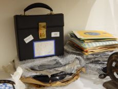 An HMV 78rpm record of Snow White and the Seven Dwarfs and a quantity of 45rpm records