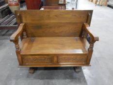 An Old Charm oak monk's bench,
