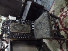 19th century style dining chair, with grape vine top rail,