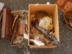 A quantity of African tribal and other foreign artefacts including Russian/Greek painted triptychs,