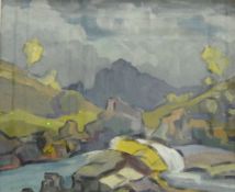 Hugh Paton (Scottish 1853-1927) Oil on board Mountain stream, signed lower left,