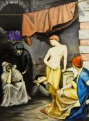 E Blomen (20th century) Oil on board 